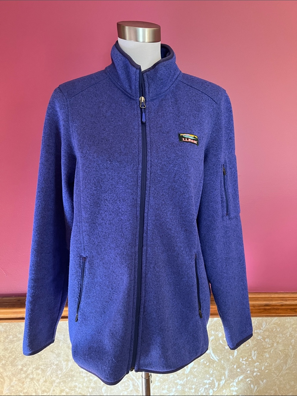L.L. Bean Women's Zip-Front Sweater Fleece Jacket - Royal Blue